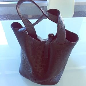 Authentic Hermes Clemence Picotin MM Black